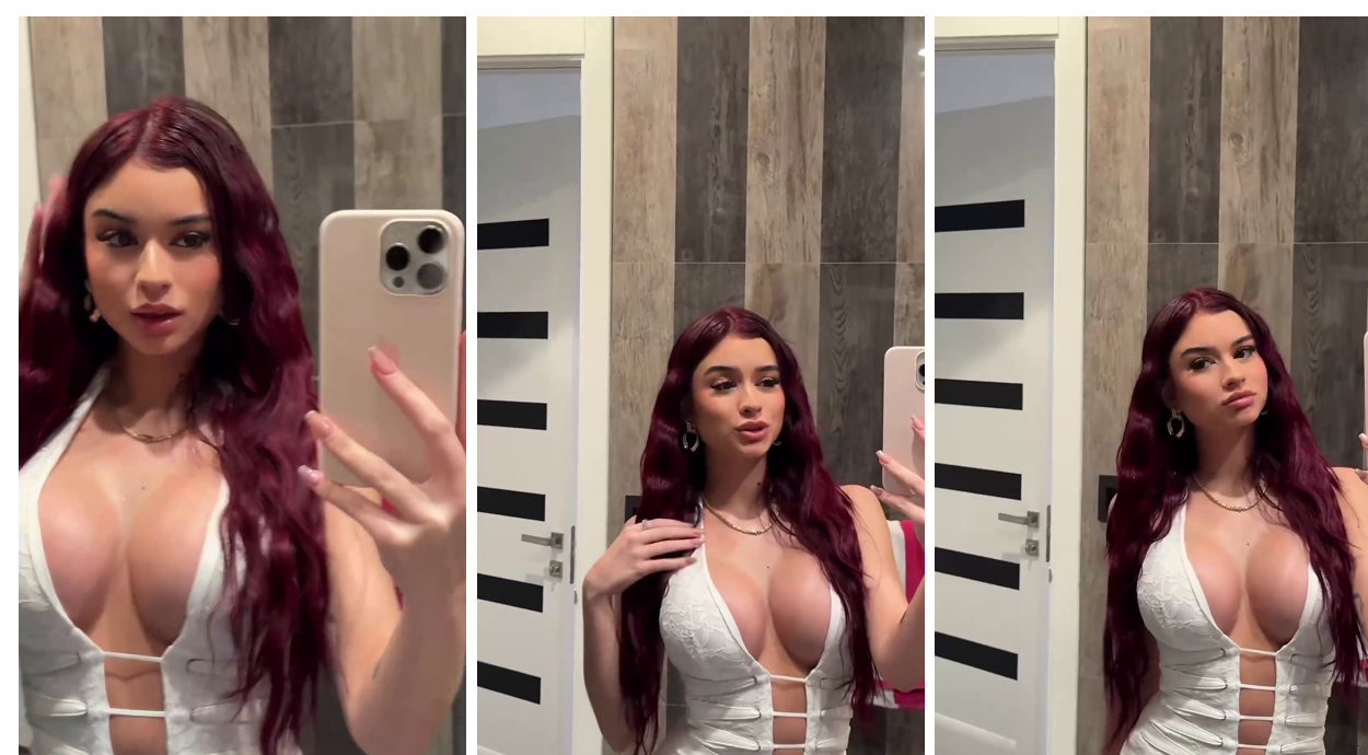 Andie Elle OnlyFans – Teasing Breasts and Ass in Front of Mirror