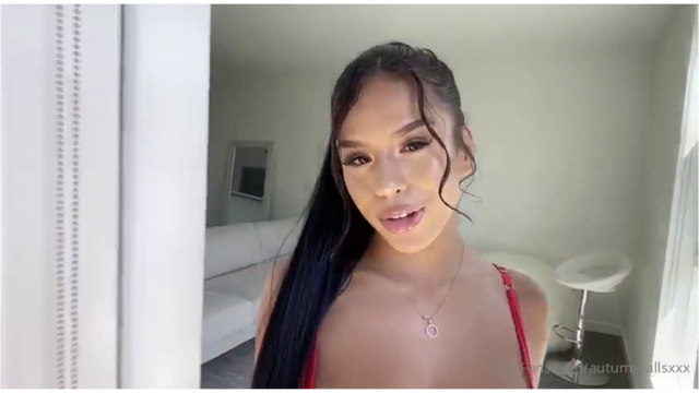 Autumn Falls Nude Red Lingerie Teasing Onlyfans Porn Video