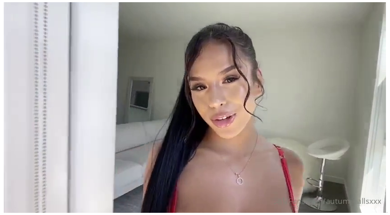 Autumn Falls Nude Red Lingerie Teasing Onlyfans Porn Video