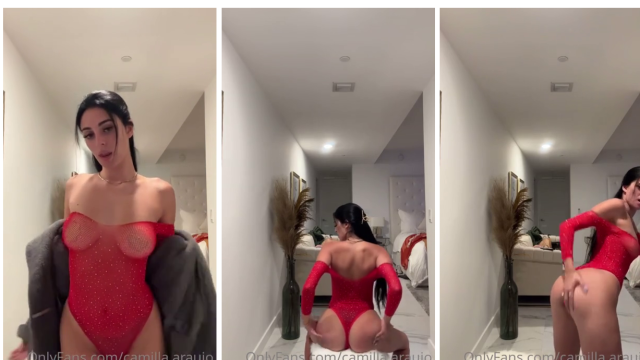 Camilla Araujo Red Mesh Bodysuit Onlyfans Ppv Video Leaked
