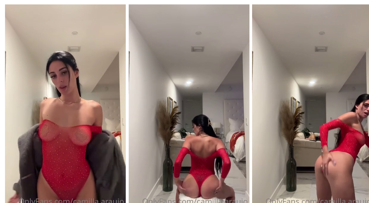 Camilla Araujo Red Mesh Bodysuit Onlyfans Ppv Video Leaked
