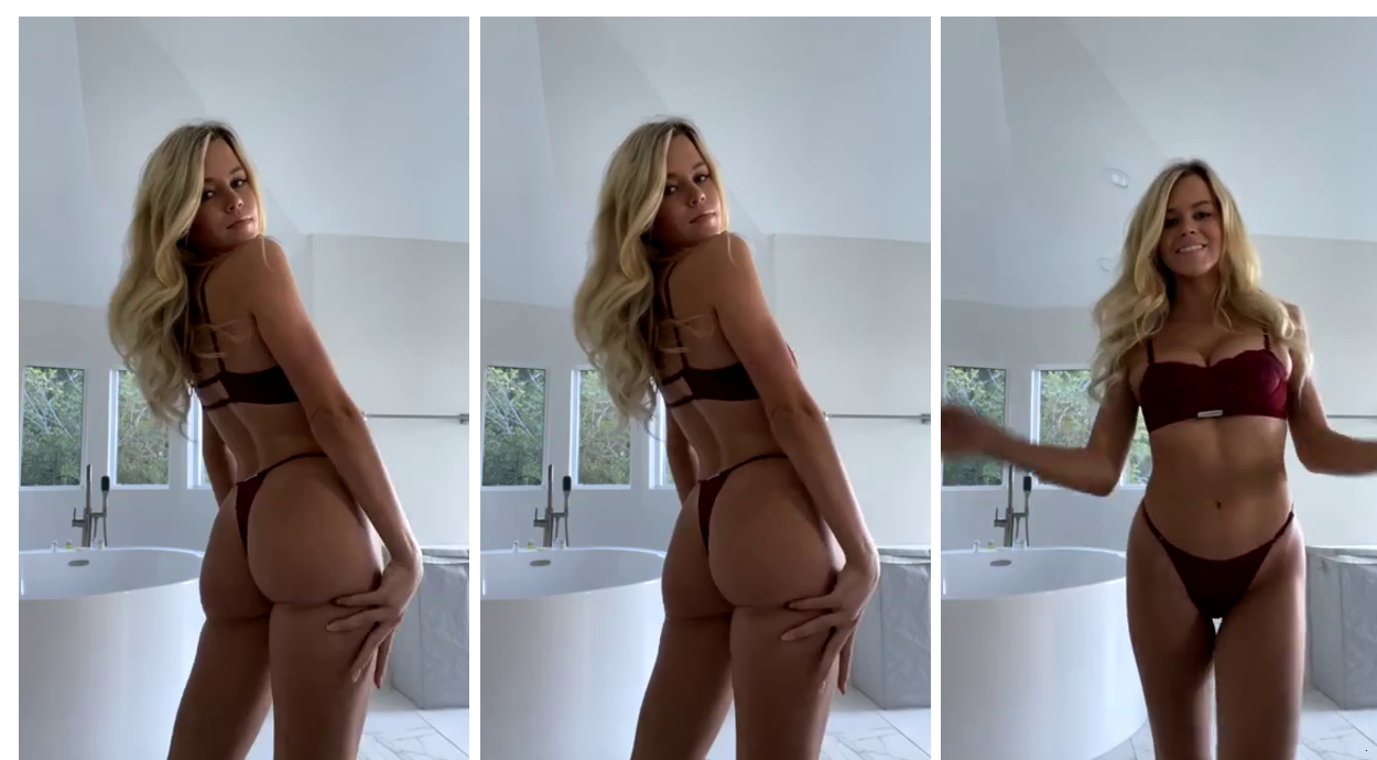 Iza Leslie Nude Red Bikini Teasing Video Leaked