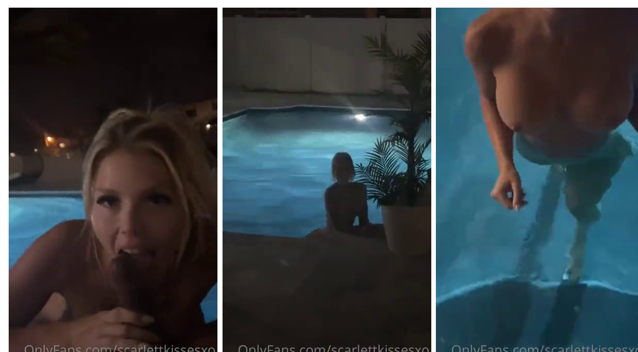 Scarlettkissesxo Outdoor Pool Blowjob Onlyfans Video Leaked