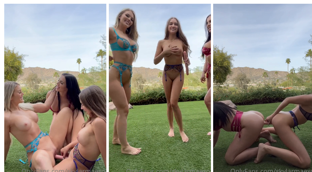 Skylarmaexo Outdoor Threesome Dildo Ended Fuck Video Leaked